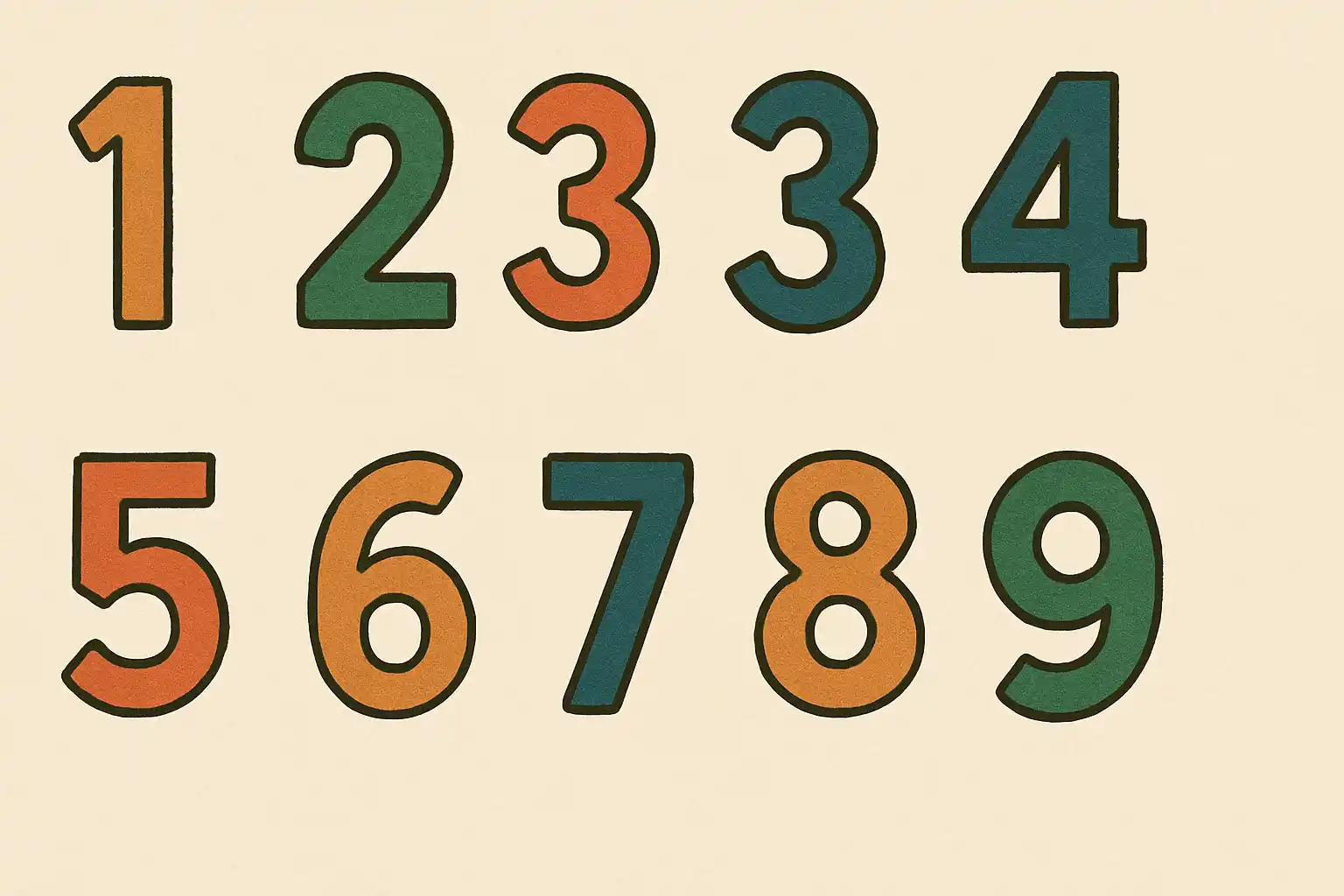 Colorful numbers representing learning and problem-solving skills.